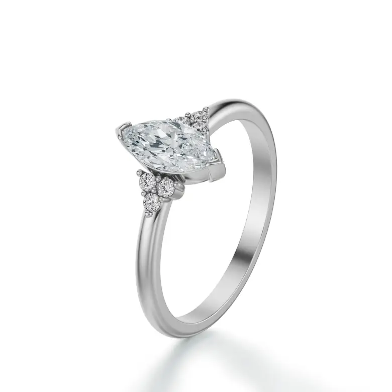 Pierścionek z diamentem markiza białe złoto SBPZ_062